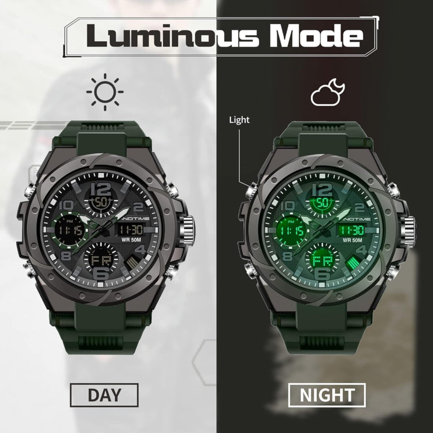 Reloj Original Sanda Sumergible Verde