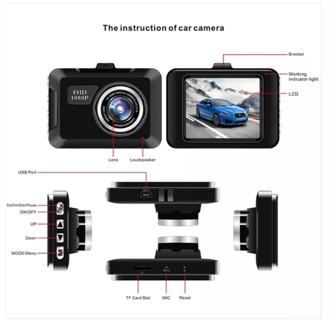 Camara Carro Hd Dvr 1080p Vision Nocturna