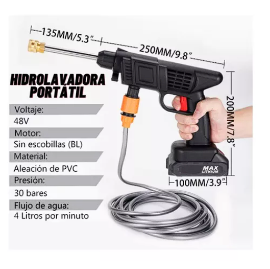 Hidrolavadora Portátil 2 Baterías