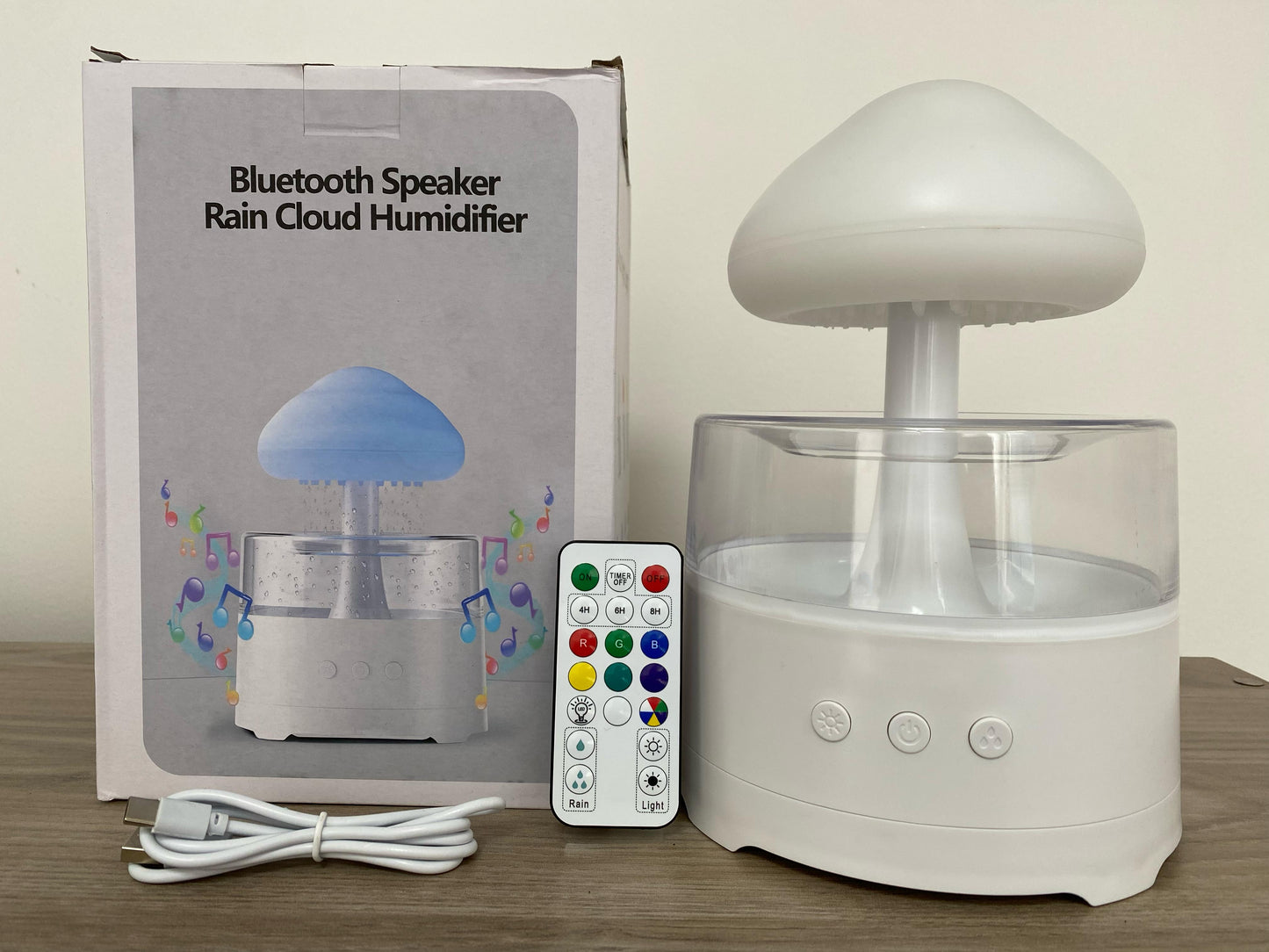 Humidificador Parlante Nube Y Lluvia